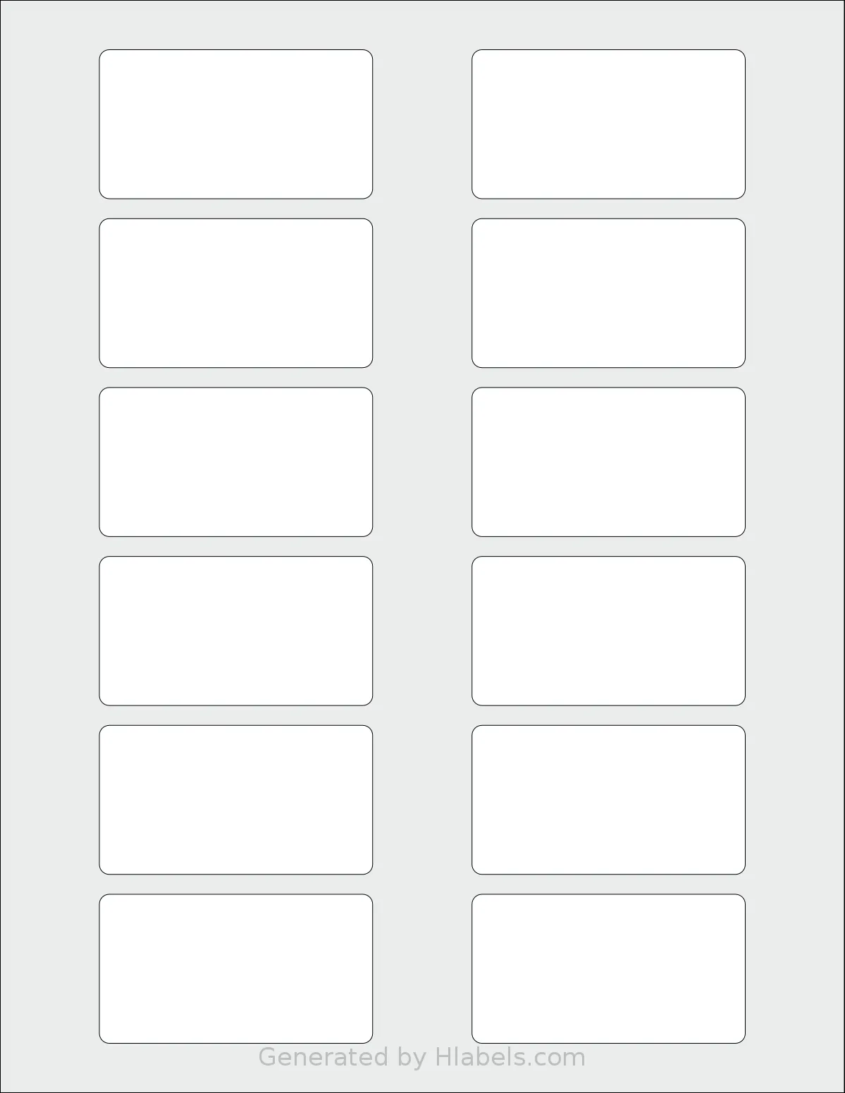 SheetLabels® SL754 template with 12 rectangular 2.75 x 1.5 inch labels per sheet, on Letter-size adhesive blank label sheets.