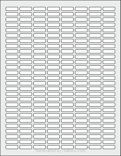 SheetLabels® SL775 template with 216 rectangular 0.85 x 0.25 inch labels per sheet, on Letter-size adhesive blank label sheets.