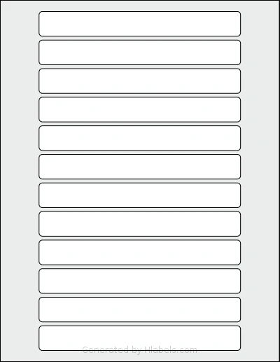 SheetLabels® SL780 template with 12 rectangular 6.125 x 0.75 inch labels per sheet, on Letter-size adhesive blank label sheets.