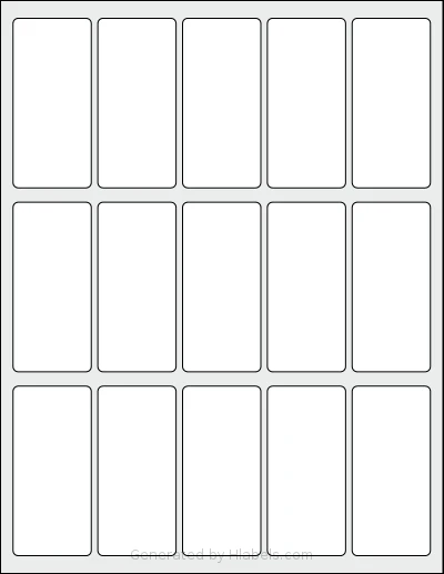 SheetLabels® SL782 template with 15 rectangular 1.5 x 3.25 inch labels per sheet, on Letter-size adhesive blank label sheets.