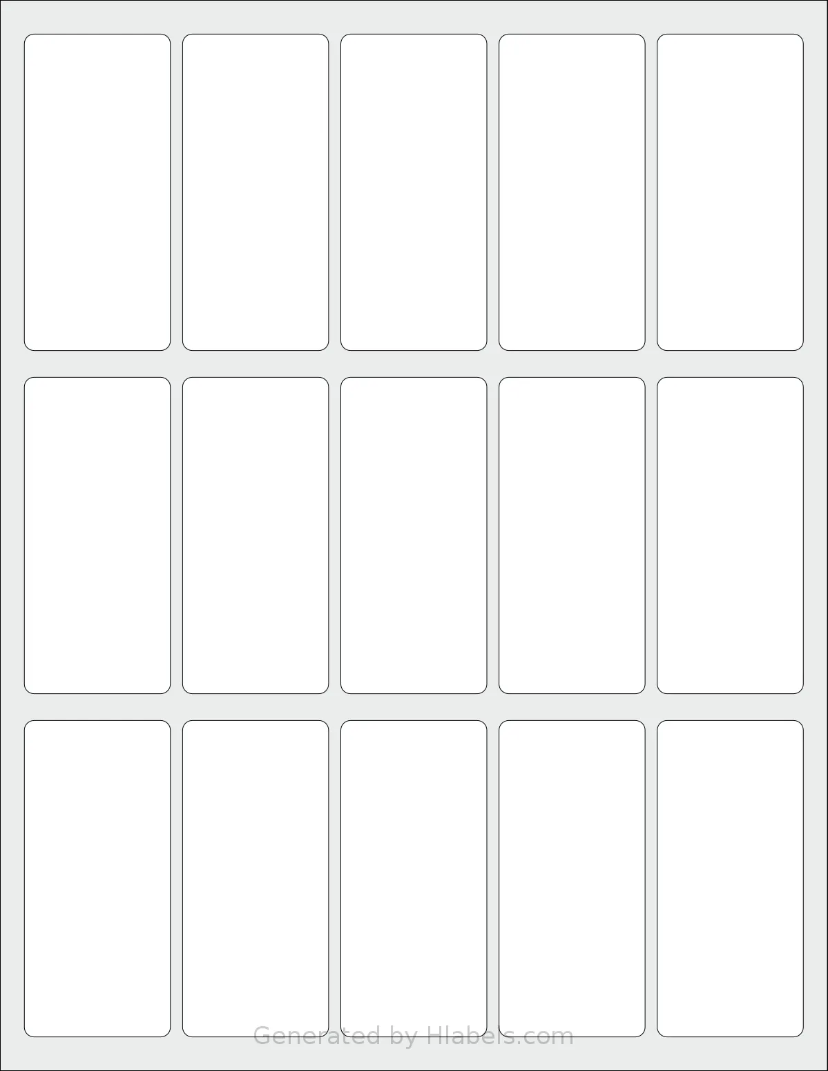 SheetLabels® SL782 template with 15 rectangular 1.5 x 3.25 inch labels per sheet, on Letter-size adhesive blank label sheets.
