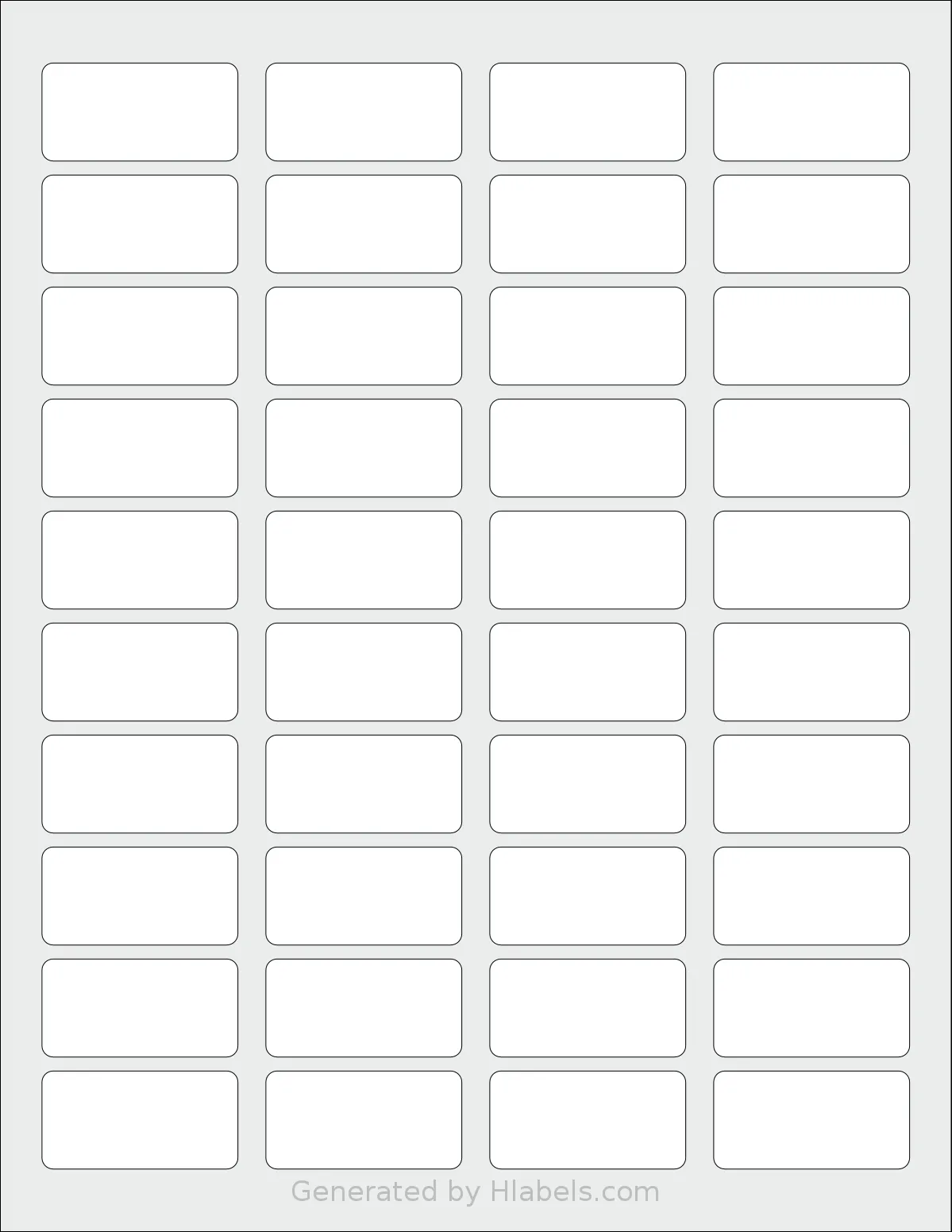 SheetLabels® SL786 template with 40 rectangular 1.75 x 0.875 inch labels per sheet, on Letter-size adhesive blank label sheets.