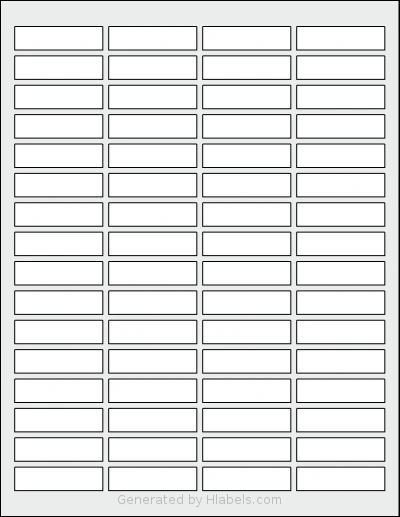 SheetLabels® SL806 template with 64 rectangular 1.875 x 0.5 inch labels per sheet, on Letter-size adhesive blank label sheets.