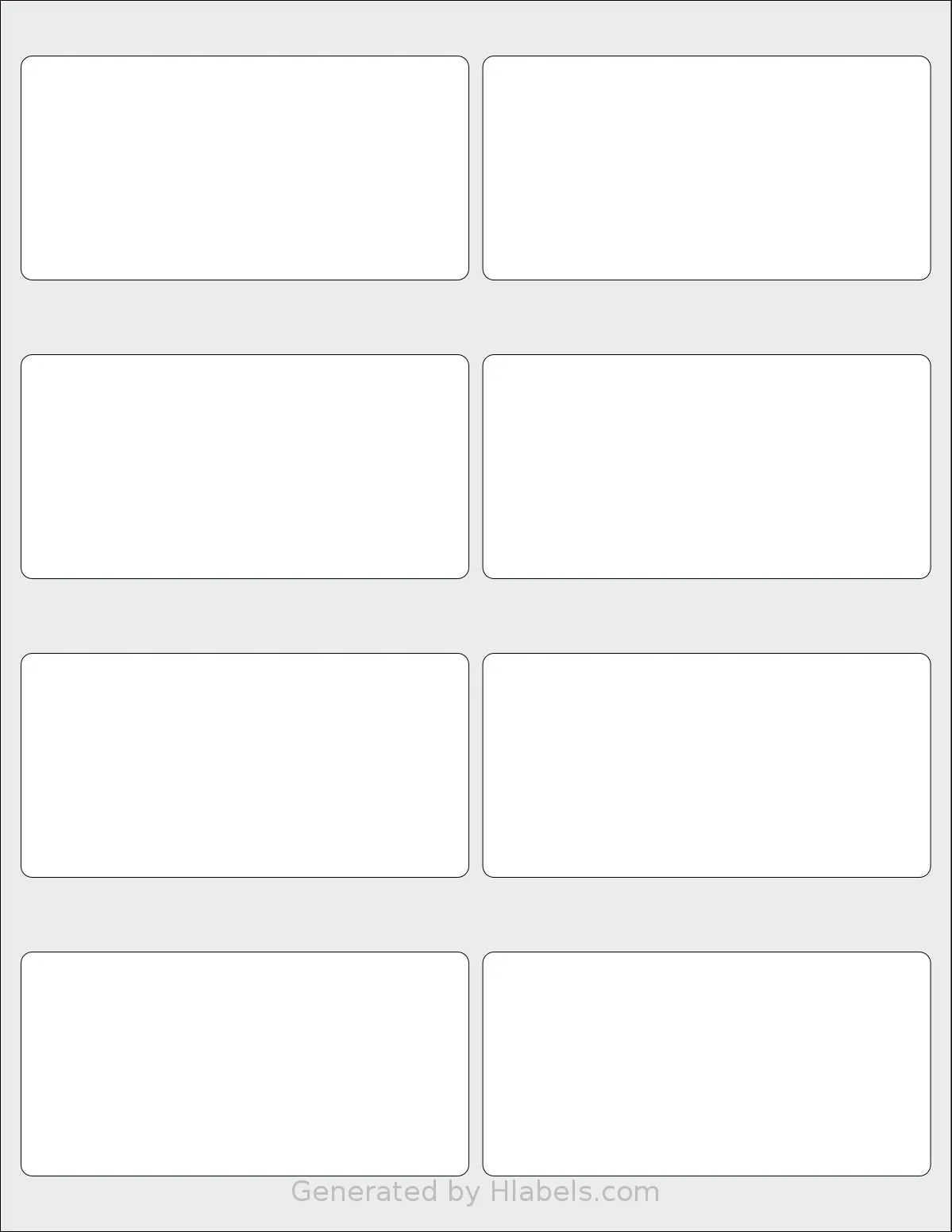 SheetLabels® SL815 template with 8 rectangular 4 x 2 inch labels per sheet, on Letter-size adhesive blank label sheets.