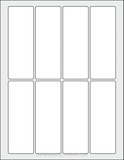 SheetLabels® SL858 template with 8 rectangular 1.75 x 5 inch labels per sheet, on Letter-size adhesive blank label sheets.