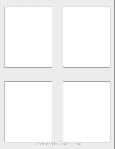 SheetLabels® SL859 template with 4 rectangular 3.5 x 4.5 inch labels per sheet, on Letter-size adhesive blank label sheets.