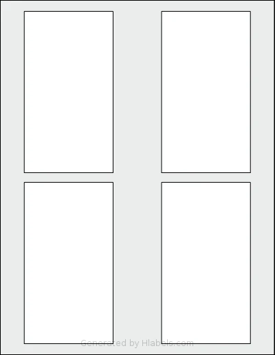 SheetLabels® SL860 template with 4 rectangular 2.75 x 5 inch labels per sheet, on Letter-size adhesive blank label sheets.