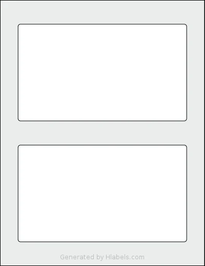 SheetLabels® SL885 template with 2 rectangular 7 x 4 inch labels per sheet, on Letter-size adhesive blank label sheets.