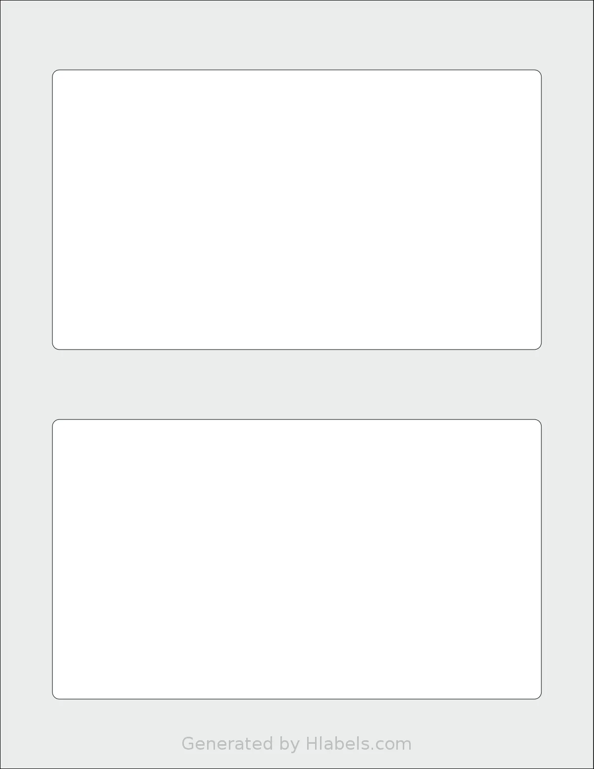 SheetLabels® SL885 template with 2 rectangular 7 x 4 inch labels per sheet, on Letter-size adhesive blank label sheets.