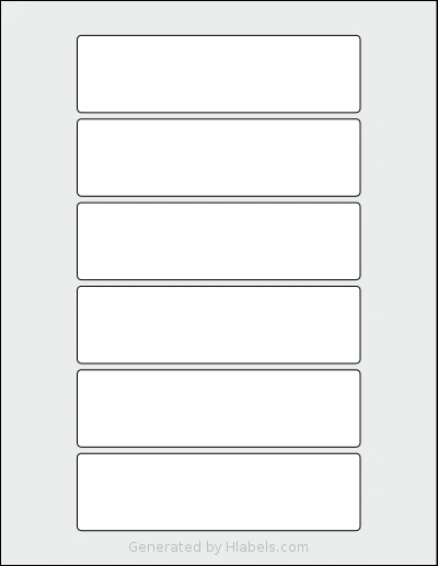 SheetLabels® SL890 template with 6 rectangular 5.5 x 1.5 inch labels per sheet, on Letter-size adhesive blank label sheets.