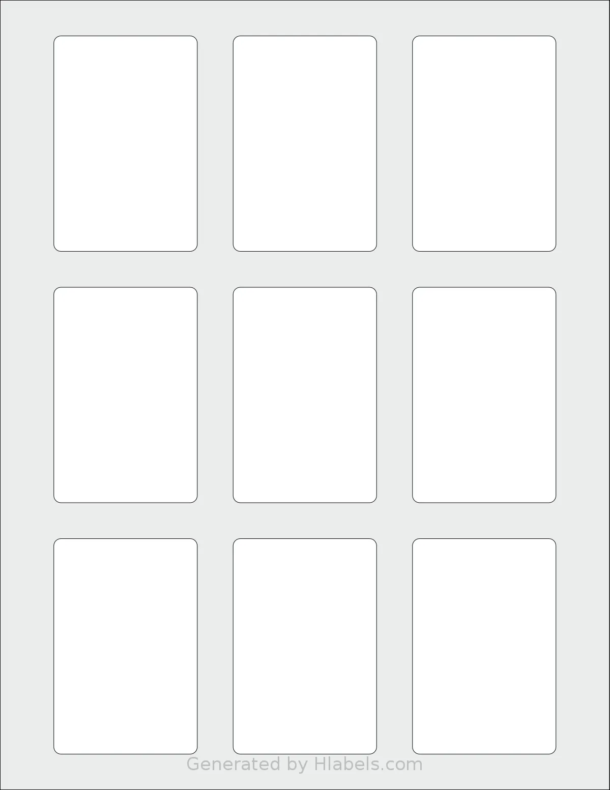 SheetLabels® SL893 template with 9 rectangular 2 x 3 inch labels per sheet, on Letter-size adhesive blank label sheets.