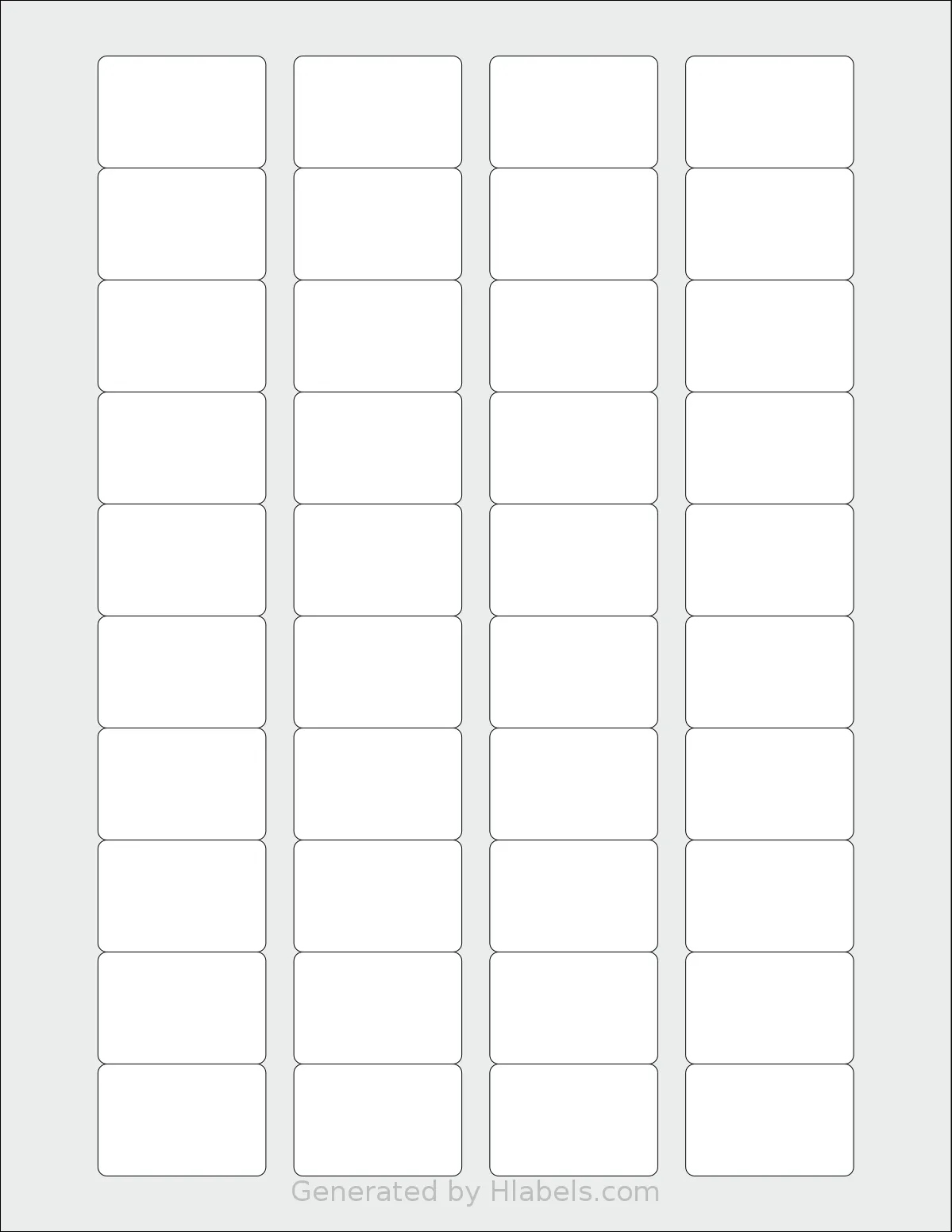 SheetLabels® SL898 template with 40 rectangular 1.5 x 1 inch labels per sheet, on Letter-size adhesive blank label sheets.
