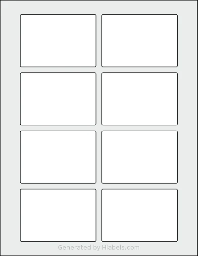 SheetLabels® SL9 template with 8 rectangular 3.25 x 2.25 inch labels per sheet, on Letter-size adhesive blank label sheets.