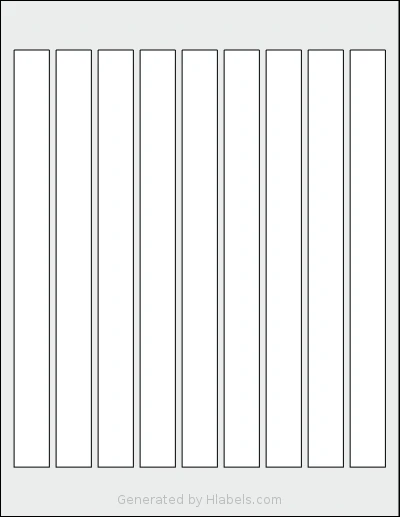 SheetLabels® SL902 template with 9 rectangular 0.75 x 8.875 inch labels per sheet, on Letter-size adhesive blank label sheets.