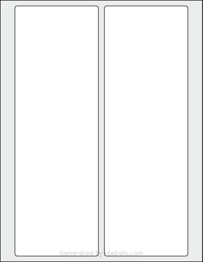 SheetLabels® SL924 template with 2 rectangular 3.5 x 10.5 inch labels per sheet, on Letter-size adhesive blank label sheets.