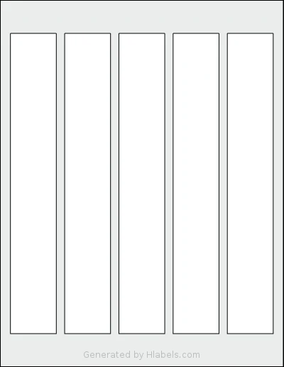 SheetLabels® SL926 template with 5 rectangular 1.375 x 9 inch labels per sheet, on Letter-size adhesive blank label sheets.