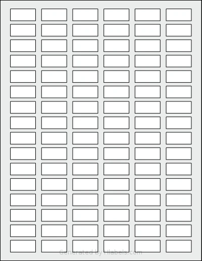 SheetLabels® SL928 template with 96 rectangular 1.0625 x 0.5 inch labels per sheet, on Letter-size adhesive blank label sheets.