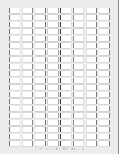 SheetLabels® SL929 template with 160 rectangular 0.75 x 0.375 inch labels per sheet, on Letter-size adhesive blank label sheets.
