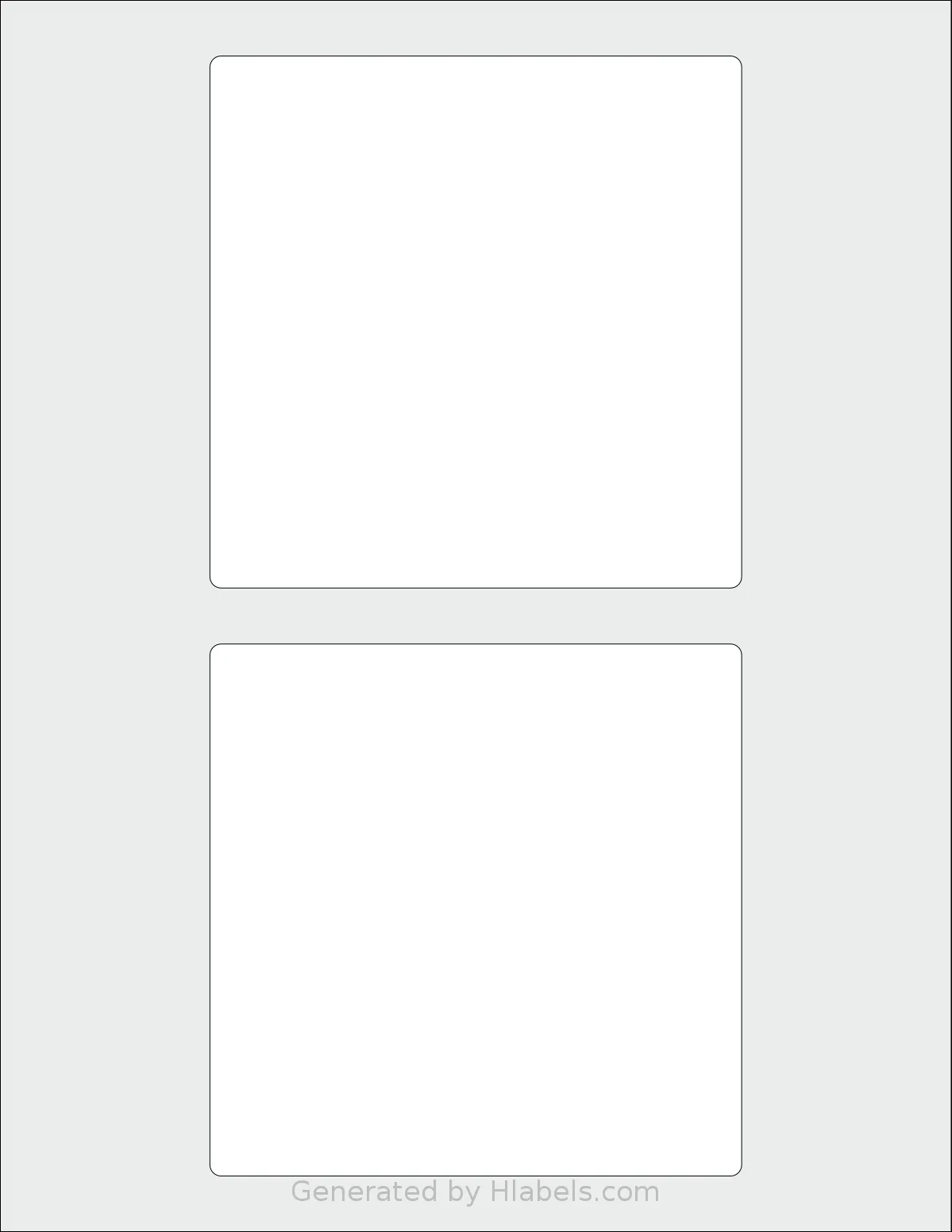 SheetLabels® SL930 template with 2 square 4.75 x 4.75 inch labels per sheet, on Letter-size adhesive blank label sheets.