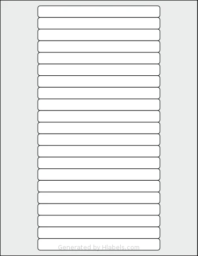SheetLabels® SL933 template with 21 rectangular 5.25 x 0.5 inch labels per sheet, on Letter-size adhesive blank label sheets.