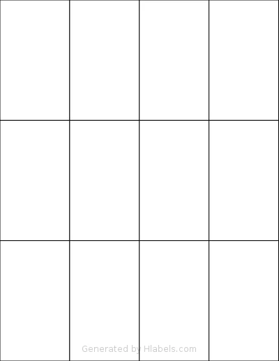 SheetLabels® SL935 template with 12 rectangular 2.125 x 3.667 inch labels per sheet, on Letter-size adhesive blank label sheets.