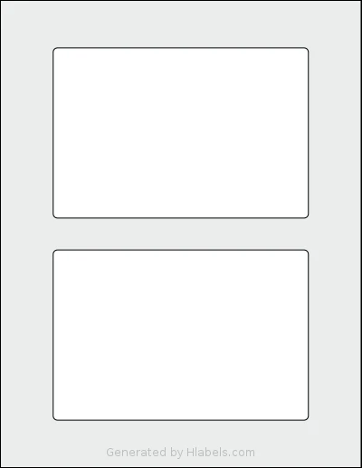SheetLabels® SL945 template with 2 rectangular 6 x 4 inch labels per sheet, on Letter-size adhesive blank label sheets.