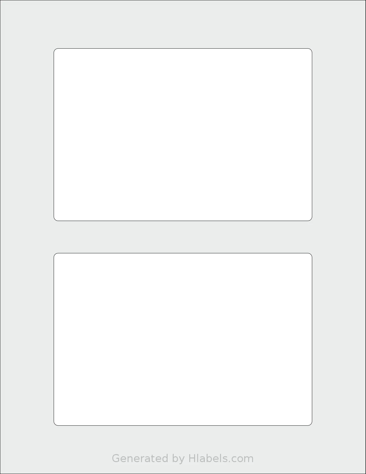 SheetLabels® SL945 template with 2 rectangular 6 x 4 inch labels per sheet, on Letter-size adhesive blank label sheets.