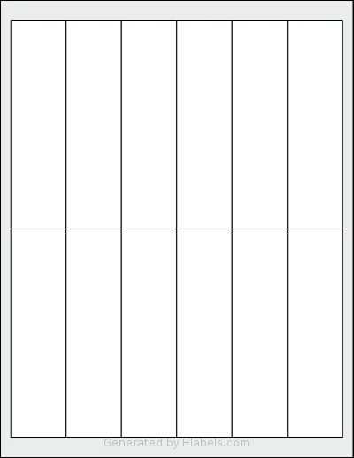 SheetLabels® SL946 template with 12 rectangular 1.33 x 5 inch labels per sheet, on Letter-size adhesive blank label sheets.