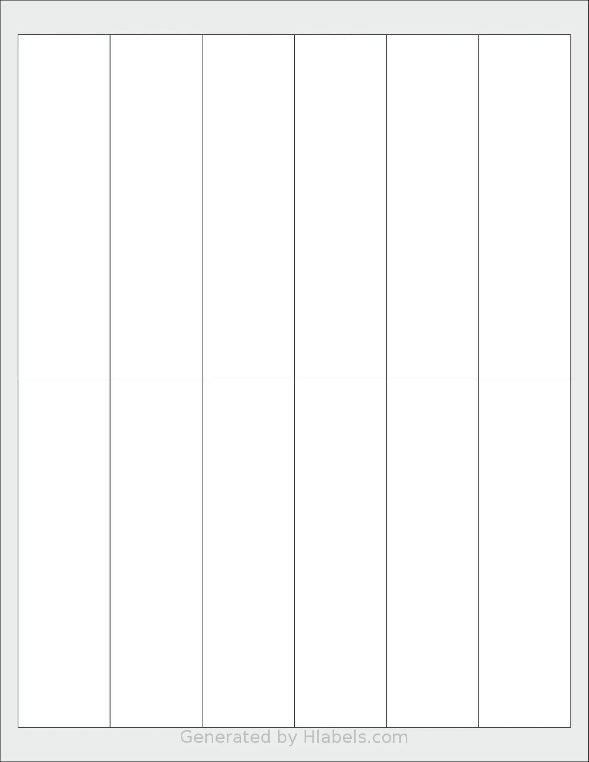 SheetLabels® SL946 template with 12 rectangular 1.33 x 5 inch labels per sheet, on Letter-size adhesive blank label sheets.