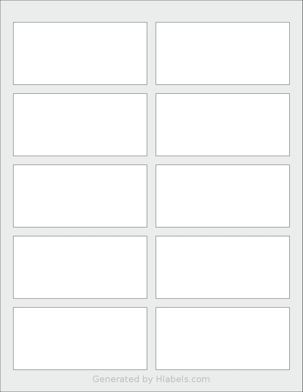 SheetLabels® SL951 template with 10 rectangular 3.75 x 1.75 inch labels per sheet, on Letter-size adhesive blank label sheets.