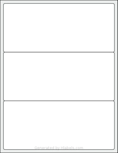 SheetLabels® SL960 template with 3 rectangular 8 x 3.5 inch labels per sheet, on Letter-size adhesive blank label sheets.