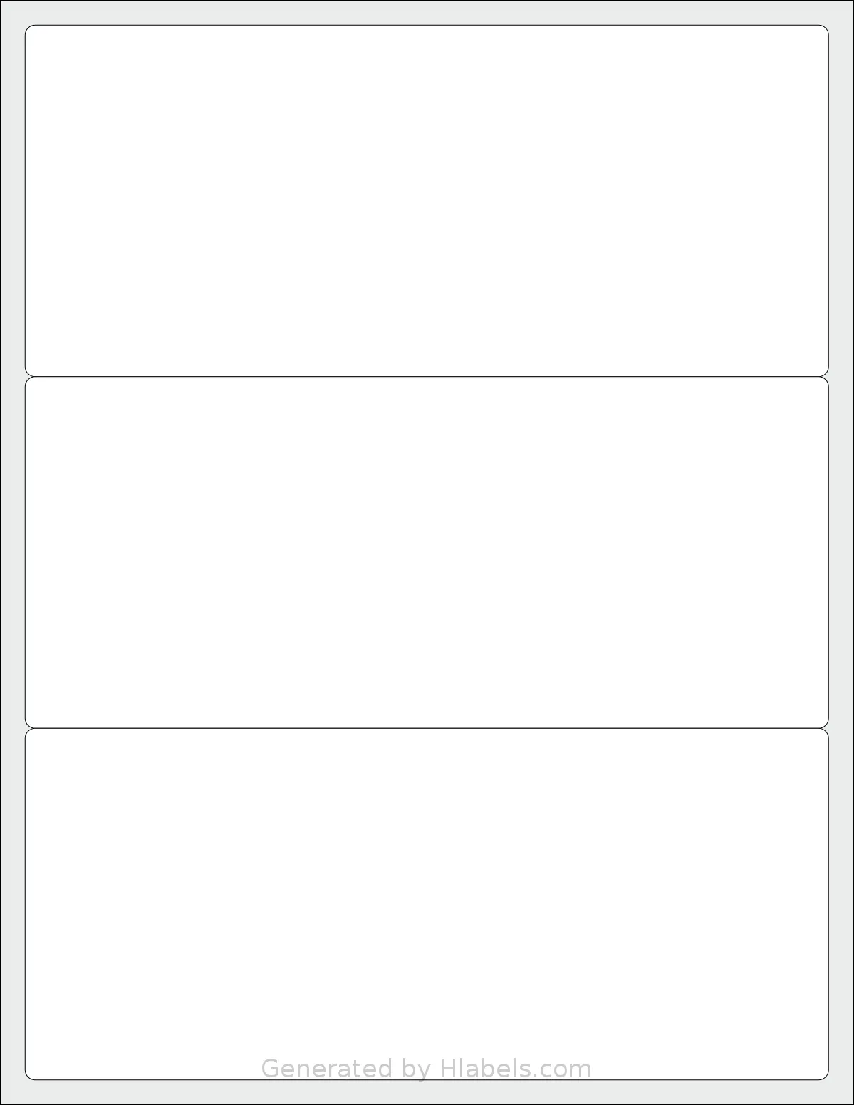 SheetLabels® SL960 template with 3 rectangular 8 x 3.5 inch labels per sheet, on Letter-size adhesive blank label sheets.