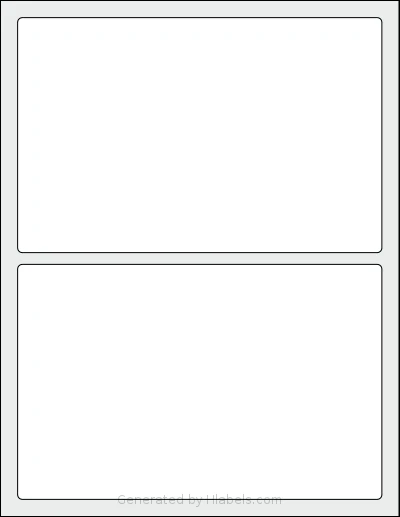 SheetLabels® SL983 template with 2 rectangular 7.75 x 5 inch labels per sheet, on Letter-size adhesive blank label sheets.