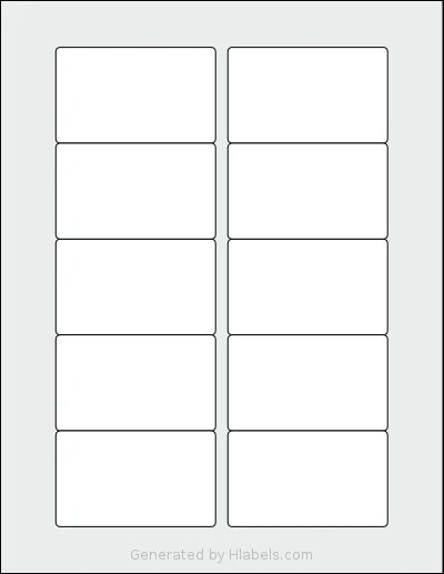 SheetLabels® SLS01 template with 10 rectangular 3.0625 x 1.8375 inch labels per sheet, on Letter-size adhesive blank label sheets.