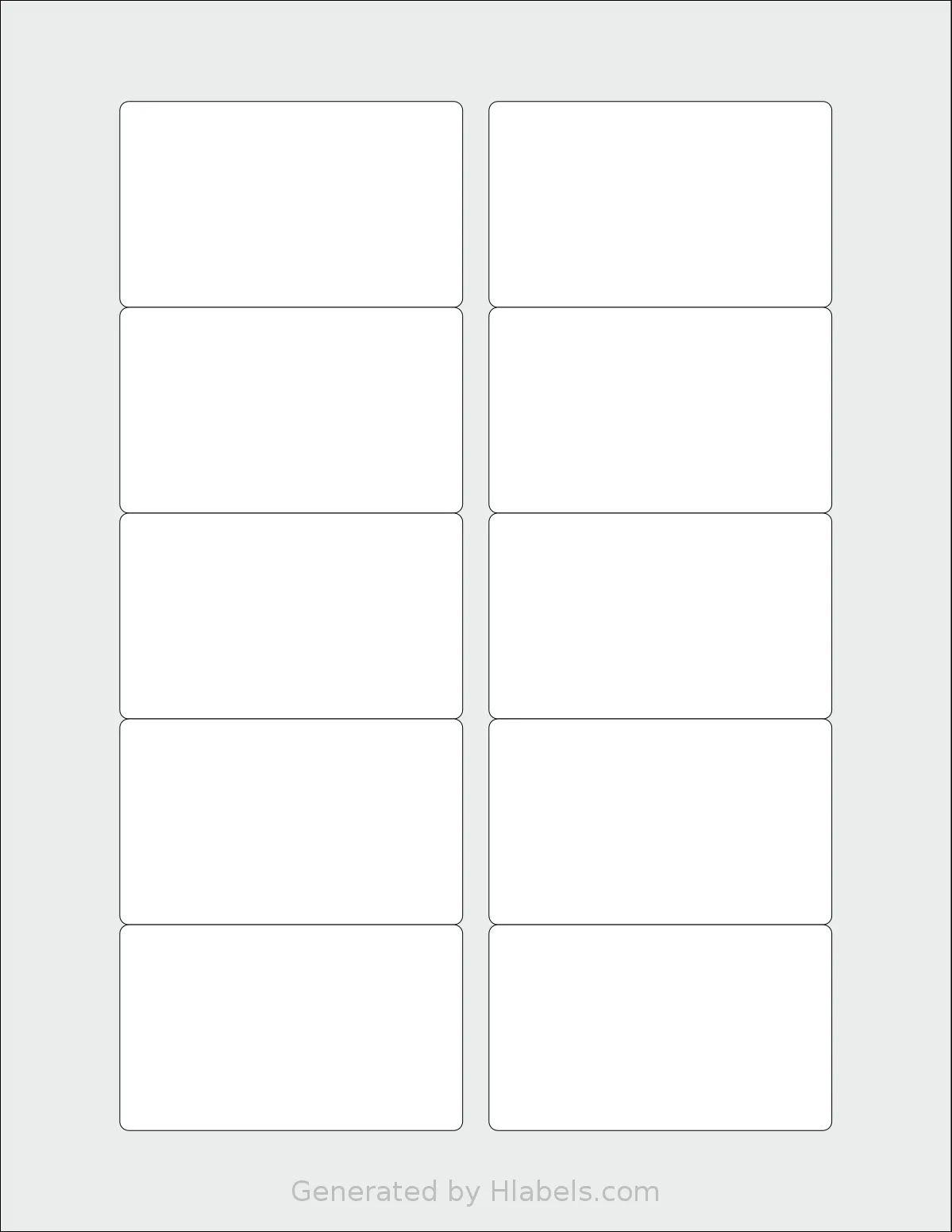 SheetLabels® SLS01 template with 10 rectangular 3.0625 x 1.8375 inch labels per sheet, on Letter-size adhesive blank label sheets.