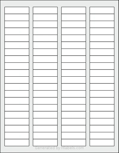 SpartanIndustrial® R002 template with 80 rectangular 1.75 x 0.5 inch labels per sheet, on Letter-size adhesive blank label sheets.
