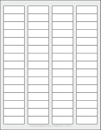 SpartanIndustrial® R003 template with 60 rectangular 1.75 x 0.6666 inch labels per sheet, on Letter-size adhesive blank label sheets.