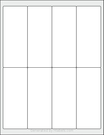 SpartanIndustrial® R006 template with 8 rectangular 2 x 5 inch labels per sheet, on Letter-size adhesive blank label sheets.