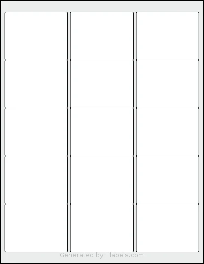 SpartanIndustrial® R009 template with 15 rectangular 2.625 x 2 inch labels per sheet, on Letter-size adhesive blank label sheets.