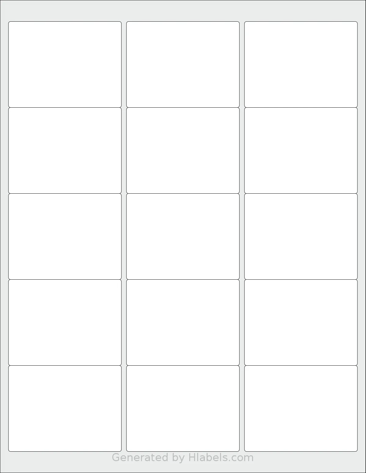 SpartanIndustrial® R009 template with 15 rectangular 2.625 x 2 inch labels per sheet, on Letter-size adhesive blank label sheets.