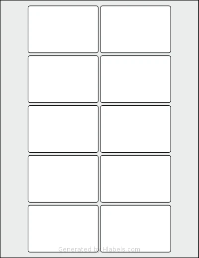 SpartanIndustrial® R011 template with 10 rectangular 3 x 2 inch labels per sheet, on Letter-size adhesive blank label sheets.