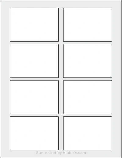 SpartanIndustrial® R013 template with 8 rectangular 3.375 x 2.33 inch labels per sheet, on Letter-size adhesive blank label sheets.
