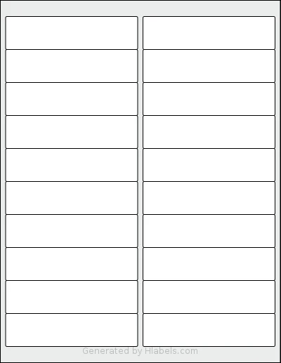 SpartanIndustrial® R017 template with 20 rectangular 4 x 1 inch labels per sheet, on Letter-size adhesive blank label sheets.