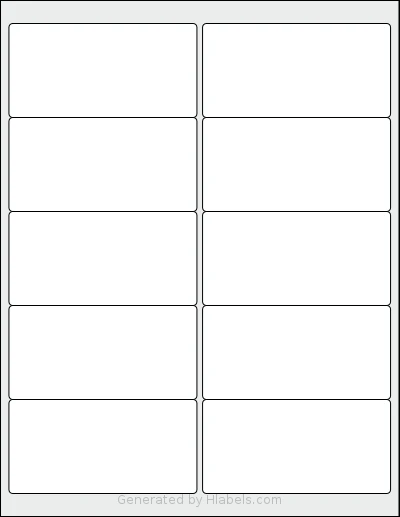 SpartanIndustrial® R019 template with 10 rectangular 4 x 2 inch labels per sheet, on Letter-size adhesive blank label sheets.