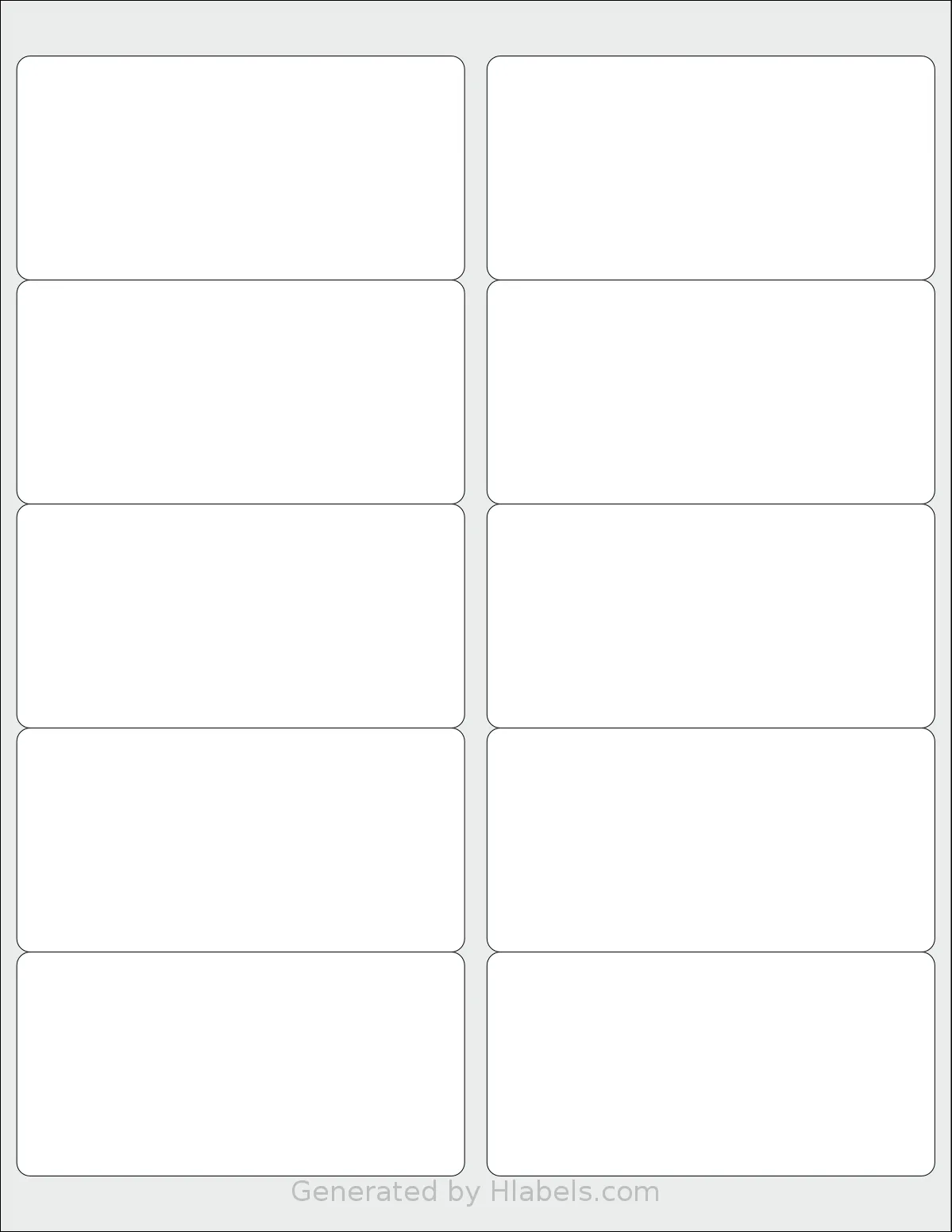 TownStix® US-10 template with 10 rectangular 4 x 2 inch labels per sheet, on Letter-size adhesive blank label sheets.