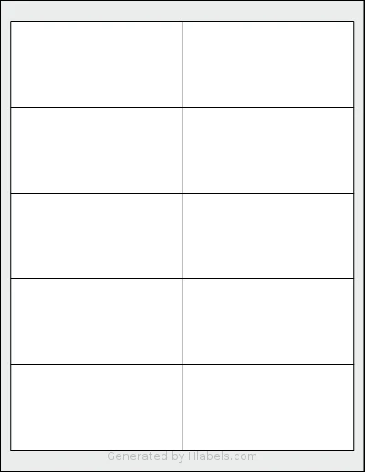Uline® S-15619W template with 10 rectangular 4 x 2 inch labels per sheet, on Letter-size adhesive blank label sheets.