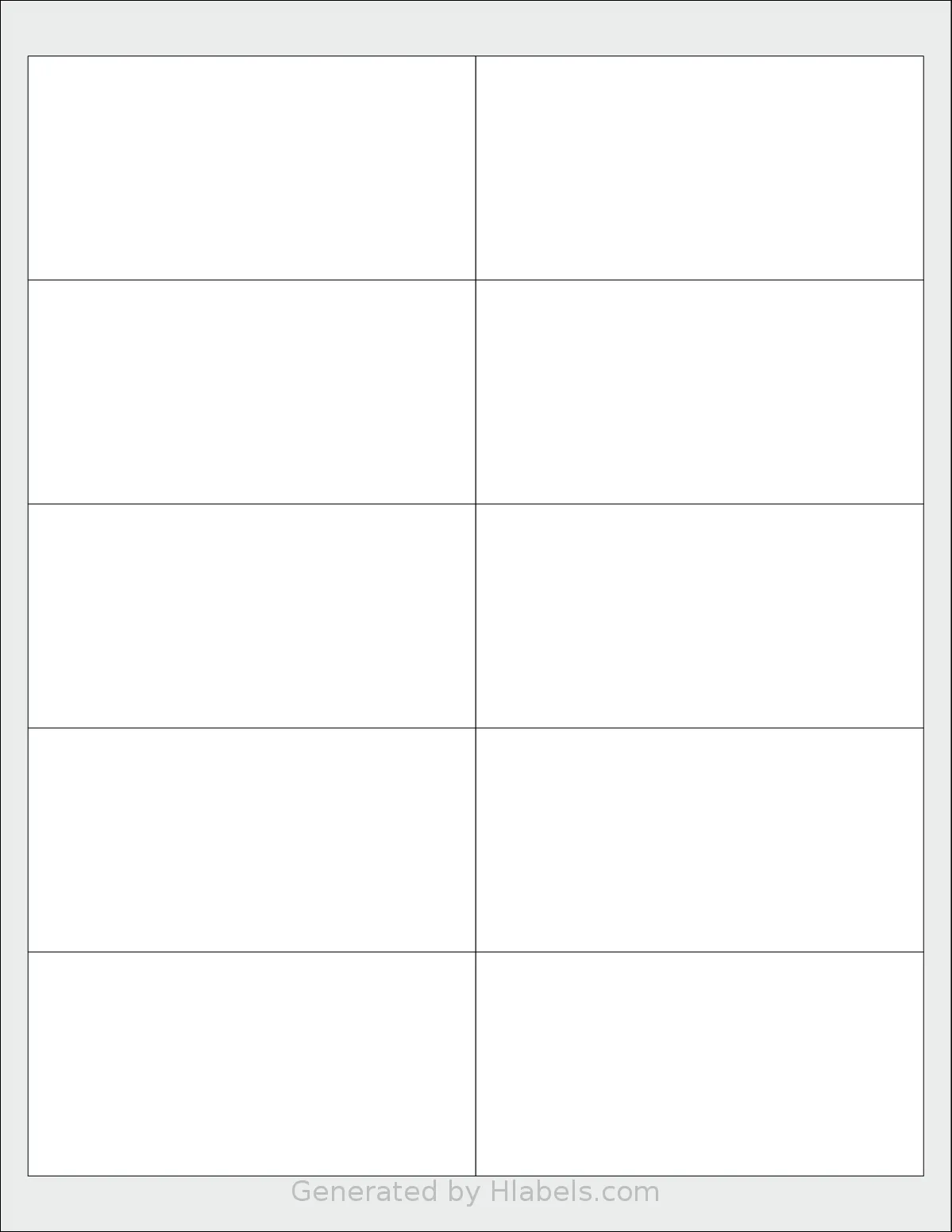 Uline® S-15619W template with 10 rectangular 4 x 2 inch labels per sheet, on Letter-size adhesive blank label sheets.
