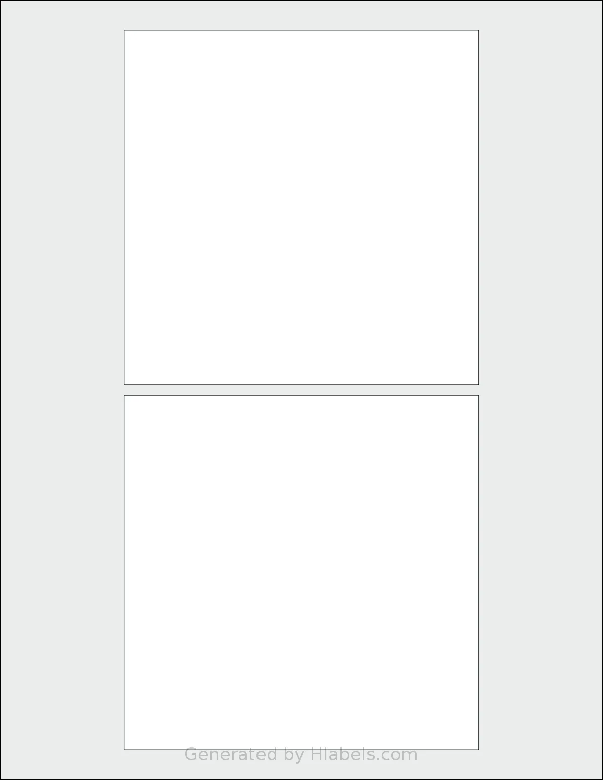 Uline® S-20137 template with 2 square 5 x 5 inch labels per sheet, on Letter-size adhesive blank label sheets.