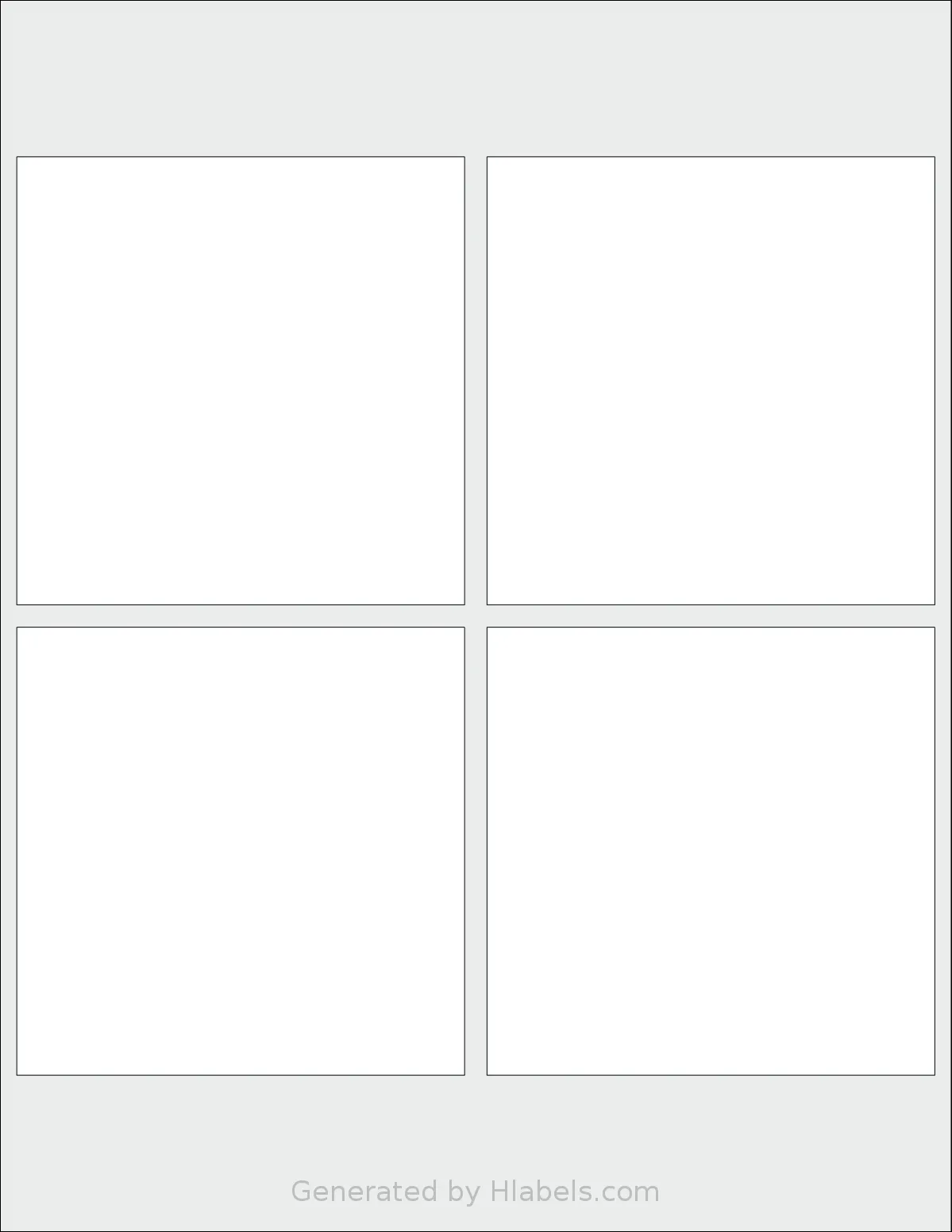 Uline® S-20180 template with 4 square 4 x 4 inch labels per sheet, on Letter-size adhesive blank label sheets.