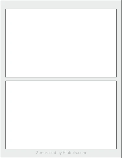 Uline® S-21846 template with 2 rectangular 7.75 x 4.75 inch labels per sheet, on Letter-size adhesive blank label sheets.